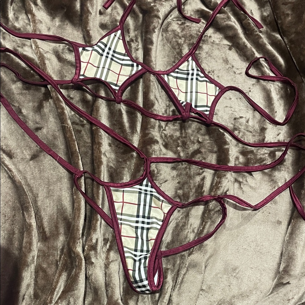 Plaid Burberry style Women's Intimate Set